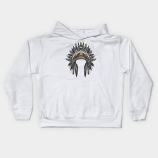 Native American Indian War Bonnet Kids Hoodie